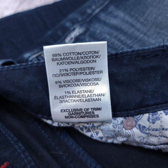 Silver Jeans Womens Tuesday Capri Size 28 Dark Blue Denim Wash Whiskering Crop - Picture 7 of 7